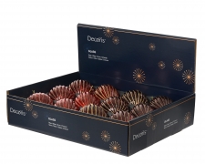 KI-000745 Boite de 12 boules en verre rouge assorties D8cm