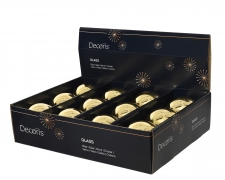 KI-000751 Box of 12 shiny gold glass balls D8cm