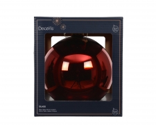 KI-000759 Boule en verre rouge brillant D15cm