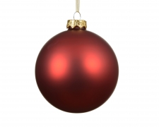 KI-000760 Boule en verre rouge mat D15cm