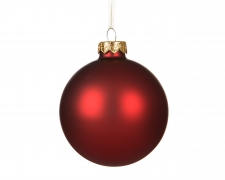 KI-000761 Box of 12 matte red glass balls D8cm