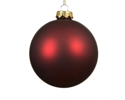 KI-000762 Box of 12 matte red glass balls D10cm