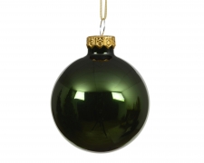 KI-000767 Boule en verre vert brillant D15cm