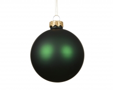 KI-000768 Boite de 12 boules en verre vert mat D8cm