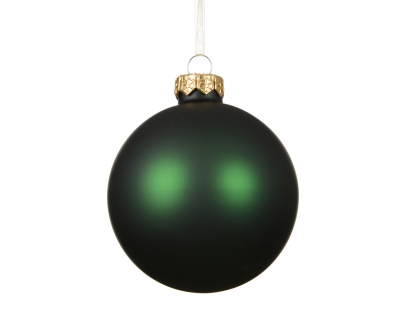 KI-000768 Box of 12 matte green glass balls D8cm