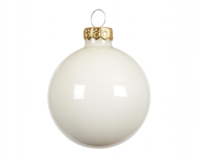KI-000778 Shiny white glass balls D15cm