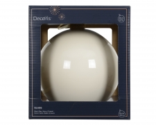 KI-000778 Shiny white glass balls D15cm