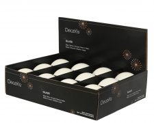 KI-000780 Boite de 12 boules en verre blanc mat D10cm
