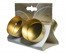 KI-000787 Pack of 4 gold metal spikes for tealights D4,7cm H7cm