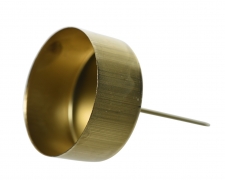 KI-000787 Paquet de 4 pics bougie chauffe-plat or D4,7cm H7cm