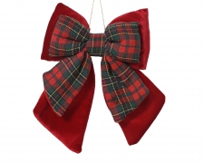 KI-000788 Noeud en velours rouge L18cm H23cm
