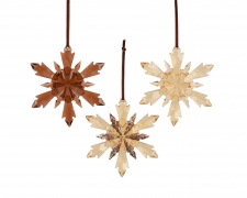 KI-000792 Flocon de neige brun &agrave; suspendre assorti H13cm