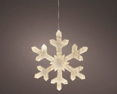 KI-000793 Fabric snowflake with white LEDs D59cm