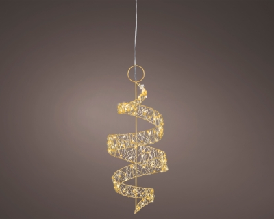 KI-000797 Metal swirl decoration white micro-LEDs H41cm