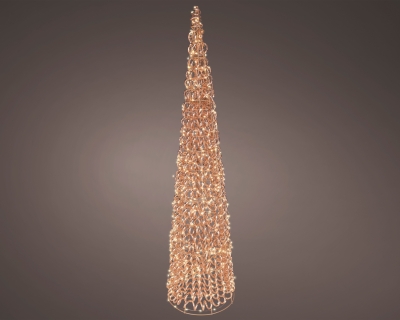 KI-000799 Meta cone decoration white micro-LEDs H41cm