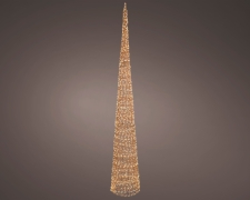 KI-000803 D&eacute;cor c&ocirc;ne micro led flash blanc chaud D45cm H280cm