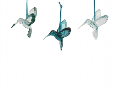 KI-000810 Assorted blue plastic hummingbird H9cm
