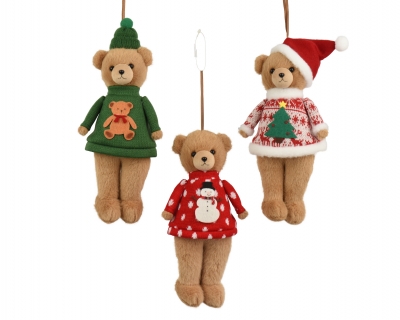 KI-000812 Assorted hanging teddy bear H30cm