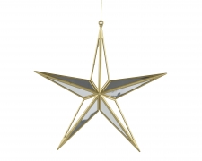 KI-000817 Gold plastic hanging star D27cm