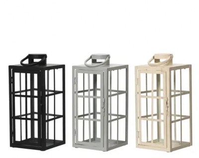 KI-000825 Lanterne en fer assortie 15x15cm H35cm