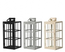 KI-000825 Powder-coated iron lantern assorted 15x15cm H35cm
