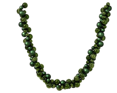KI-000842 Green plastic ball garland D6cm L180cm