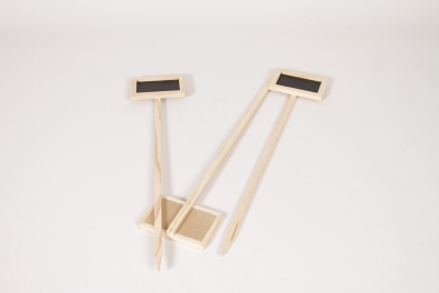 L9-000004 Pack of 3 wooden chalkboard labels 10,2X6,7cm H46cm