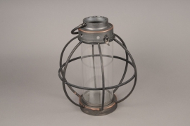 A013S0 Lanterne en métal vieilli D31cm H35cm