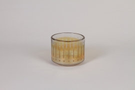 LE-000015 Gold glass tea light holder D11cm H10cm