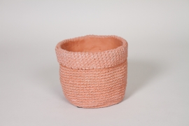 LE-000052 Orange concrete planter D13cm H13cm