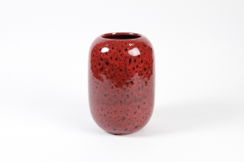 LE-000170 Glossy red ceramic vase D17cm H25cm