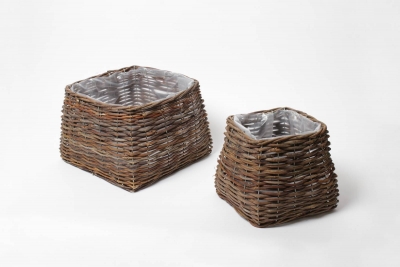 LE-000187 Set de 2 paniers en osier marron