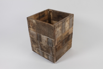 M3-000002 Brown recycled wood planter 35x35cm H45cm