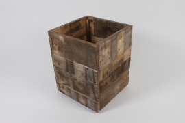 M3-000002 Brown recycled wood planter 35x35cm H45cm