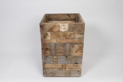 M3-000005 Bac en bois recycl� marron 40x40cm H60cm