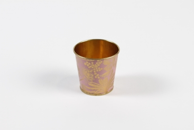 MH-000009 Cache-pot en zinc rose or D6,5cm H6cm