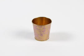 MH-000009 Planter in pink zinc gold D6,5cm H6cm