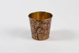 MH-000017 Burgundy gold zinc plant pot D9.8cm H8.5cm