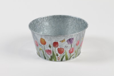 MH-000047 Coupe en zinc tulipe D19,5 cm H10 cm