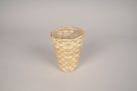 MU05MZ Wicker planter D11.5cm H14.5cm