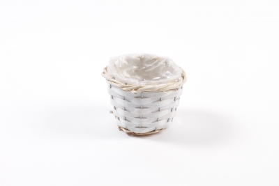 MZ-000119 Cache-pot en osier blanc D11cm H8cm