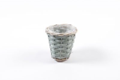 MZ-000135 Green wicker planter D10cm H10cm