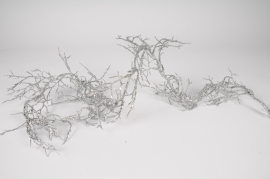 n165di Silver artificial branch garland L138cm