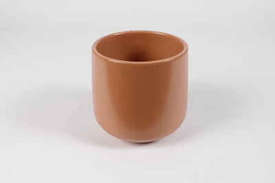 NH-000162 Cache-pot en c�ramique caramel mat D13cm H13,5cm