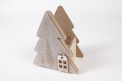 NH-000176 Cache-pot sapin en bois naturel 17.5x10cm H20cm