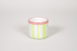 NH-000212 Green and light blue ceramic plant pot D7,5cm H6,5cm
