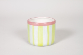 NH-000213 Green and light blue ceramic plant pot D10,5cm H8,5cm
