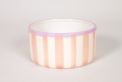 NH-000215 Cream and light pink ceramic bowl D18,5cm H9cm