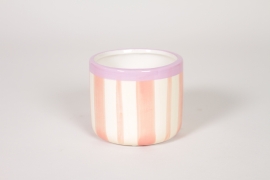 NH-000217 Cache-pot en c&eacute;ramique rose clair D10,5cm H8,5cm