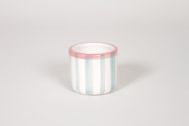 NH-000220 Cache-pot en c&eacute;ramique bleu clair D7,5cm H6,5cm
